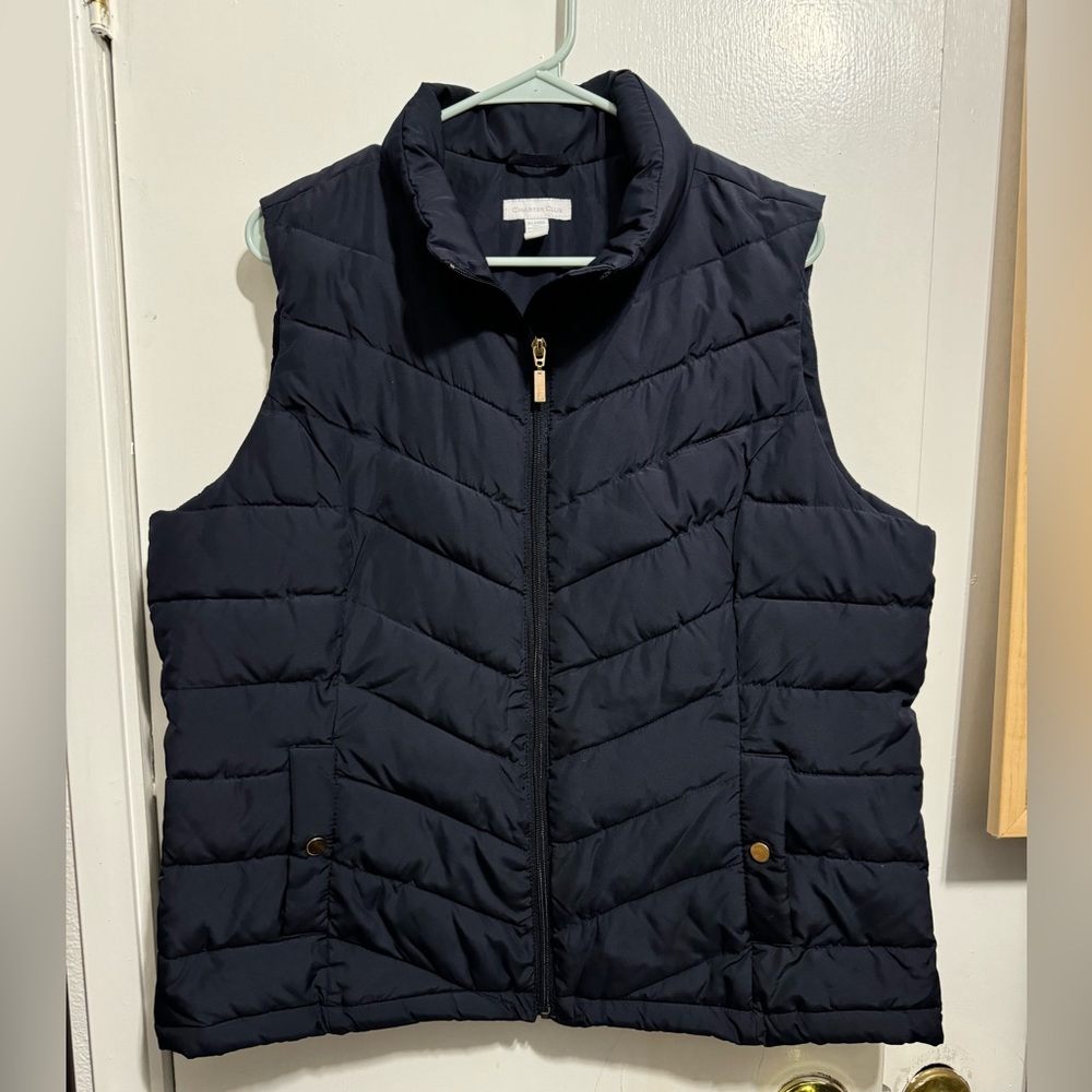 Women’s Charter Club Puffer Vest sz XL